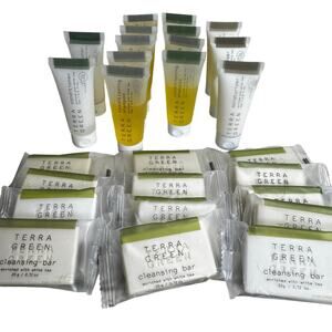Terra Green Hotel Travel Sample Size Soaps Shampoo Conditioner Lotion Lot of 27